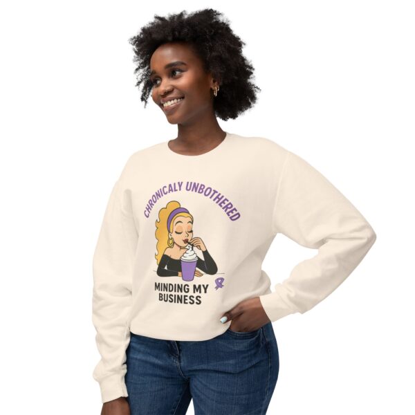 Chronic Unbothered Sweatshirt – Minding My Business Crewneck for Lupus Warriors & Chronic Illness Support - Image 4