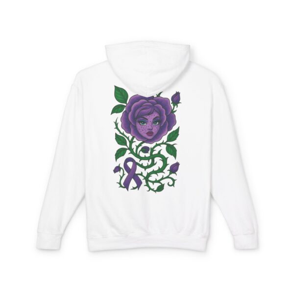 True Warrior Lightweight Hooded Sweatshirt – Floral Inspirational Design for Lupus & Chronic Illness Awareness - Image 2