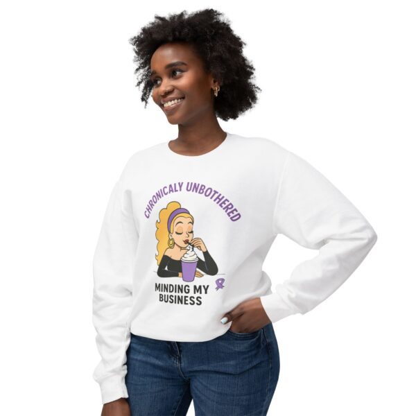 Chronic Unbothered Sweatshirt – Minding My Business Crewneck for Lupus Warriors & Chronic Illness Support - Image 2