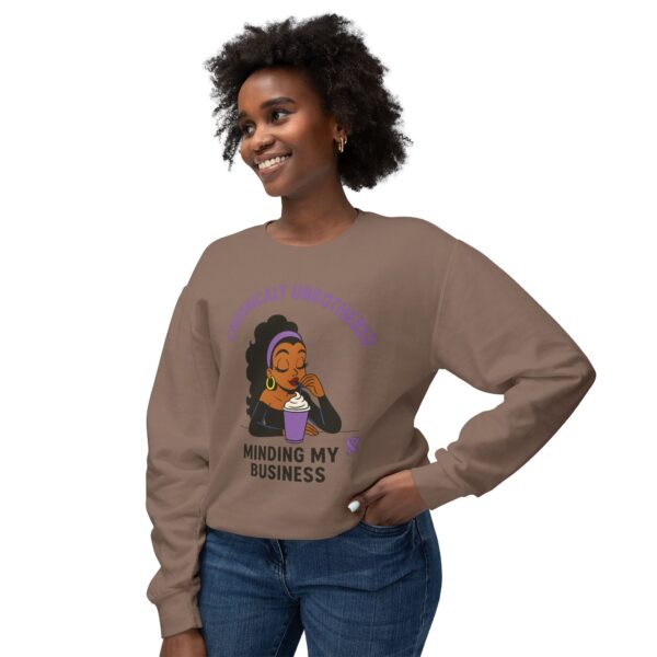 Chronic Unbothered Sweatshirt – Minding My Business Crewneck for Lupus Warriors & Chronic Illness Support (Brown) - Image 7