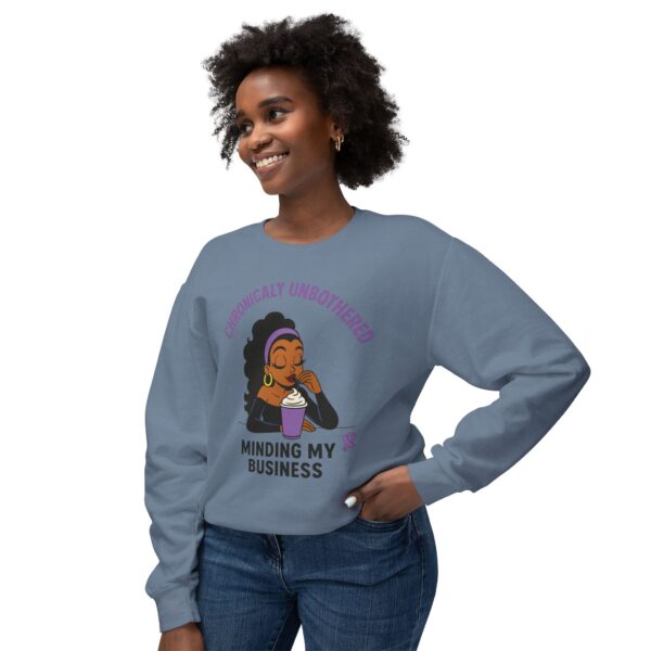 Chronic Unbothered Sweatshirt – Minding My Business Crewneck for Lupus Warriors & Chronic Illness Support (Brown) - Image 14