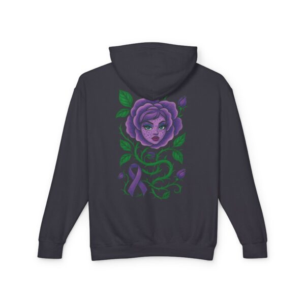 True Warrior Lightweight Hooded Sweatshirt – Floral Inspirational Design for Lupus & Chronic Illness Awareness - Image 8