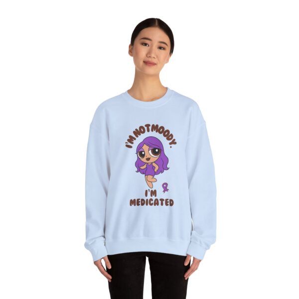 I’m Not Moody, I’m Medicated Crewneck Sweatshirt – Chronic Illness Awareness Apparel for Lupus - Image 16