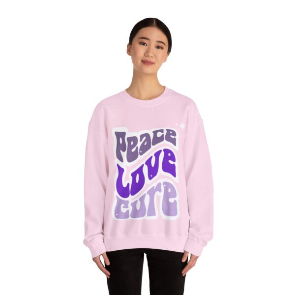 Peace, Love, Cure Crewneck Sweatshirt Chronic Illness and Lupus - Image 16