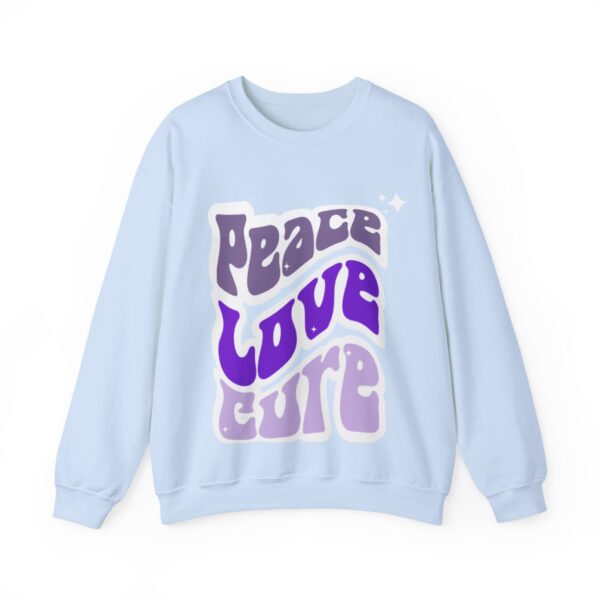 Peace, Love, Cure Crewneck Sweatshirt Chronic Illness and Lupus - Image 9
