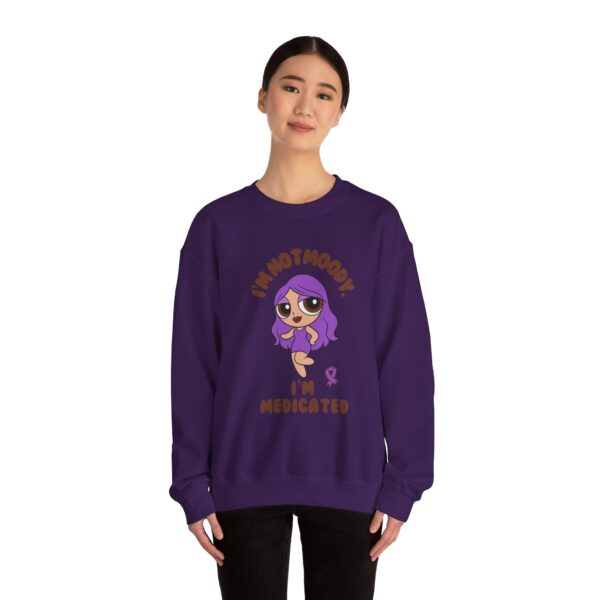 I’m Not Moody, I’m Medicated Crewneck Sweatshirt – Chronic Illness Awareness Apparel for Lupus - Image 24