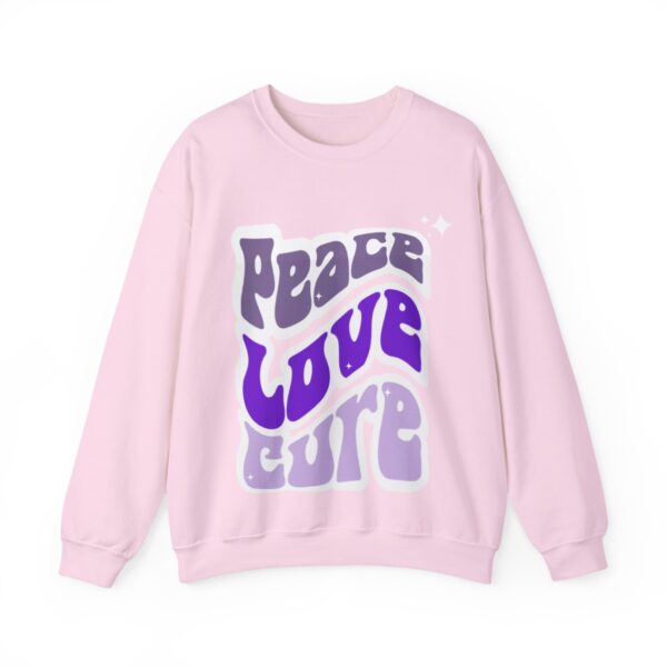 Peace, Love, Cure Crewneck Sweatshirt Chronic Illness and Lupus - Image 13