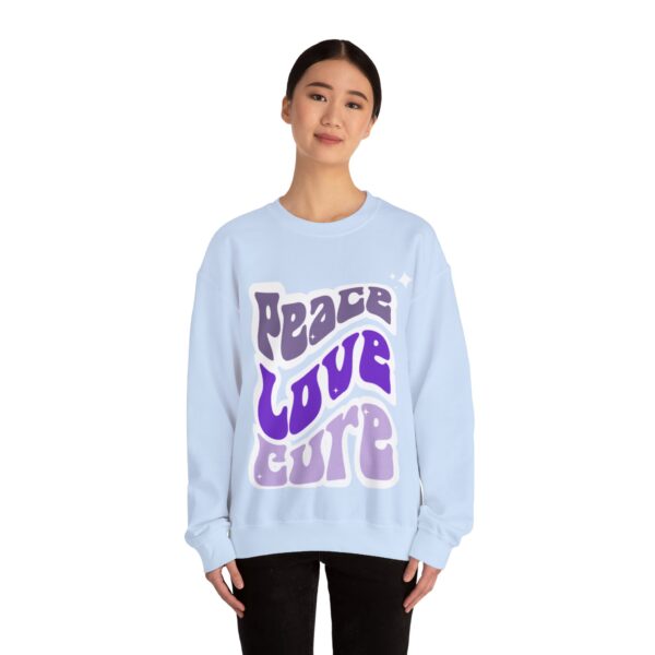 Peace, Love, Cure Crewneck Sweatshirt Chronic Illness and Lupus - Image 12