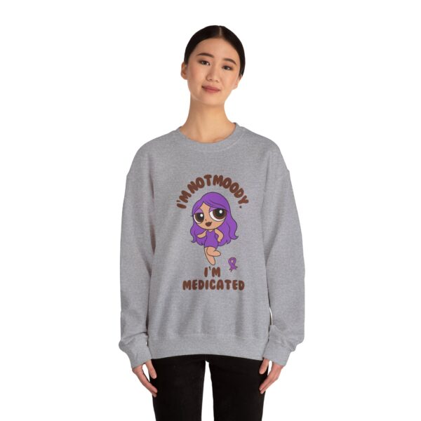 I’m Not Moody, I’m Medicated Crewneck Sweatshirt – Chronic Illness Awareness Apparel for Lupus - Image 12