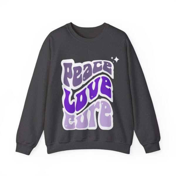 Peace, Love, Cure Crewneck Sweatshirt Chronic Illness and Lupus - Image 5