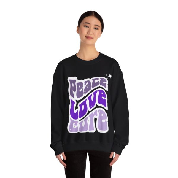 Peace, Love, Cure Crewneck Sweatshirt Chronic Illness and Lupus - Image 4