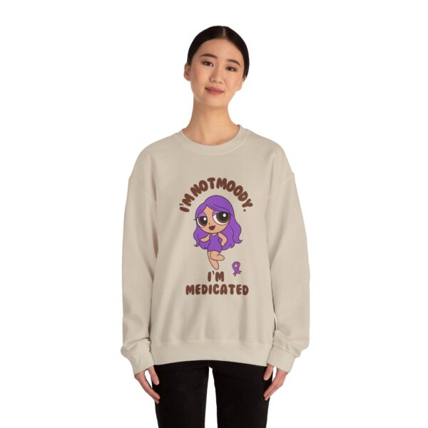 I’m Not Moody, I’m Medicated Crewneck Sweatshirt – Chronic Illness Awareness Apparel for Lupus - Image 8