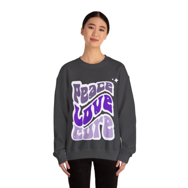 Peace, Love, Cure Crewneck Sweatshirt Chronic Illness and Lupus - Image 8